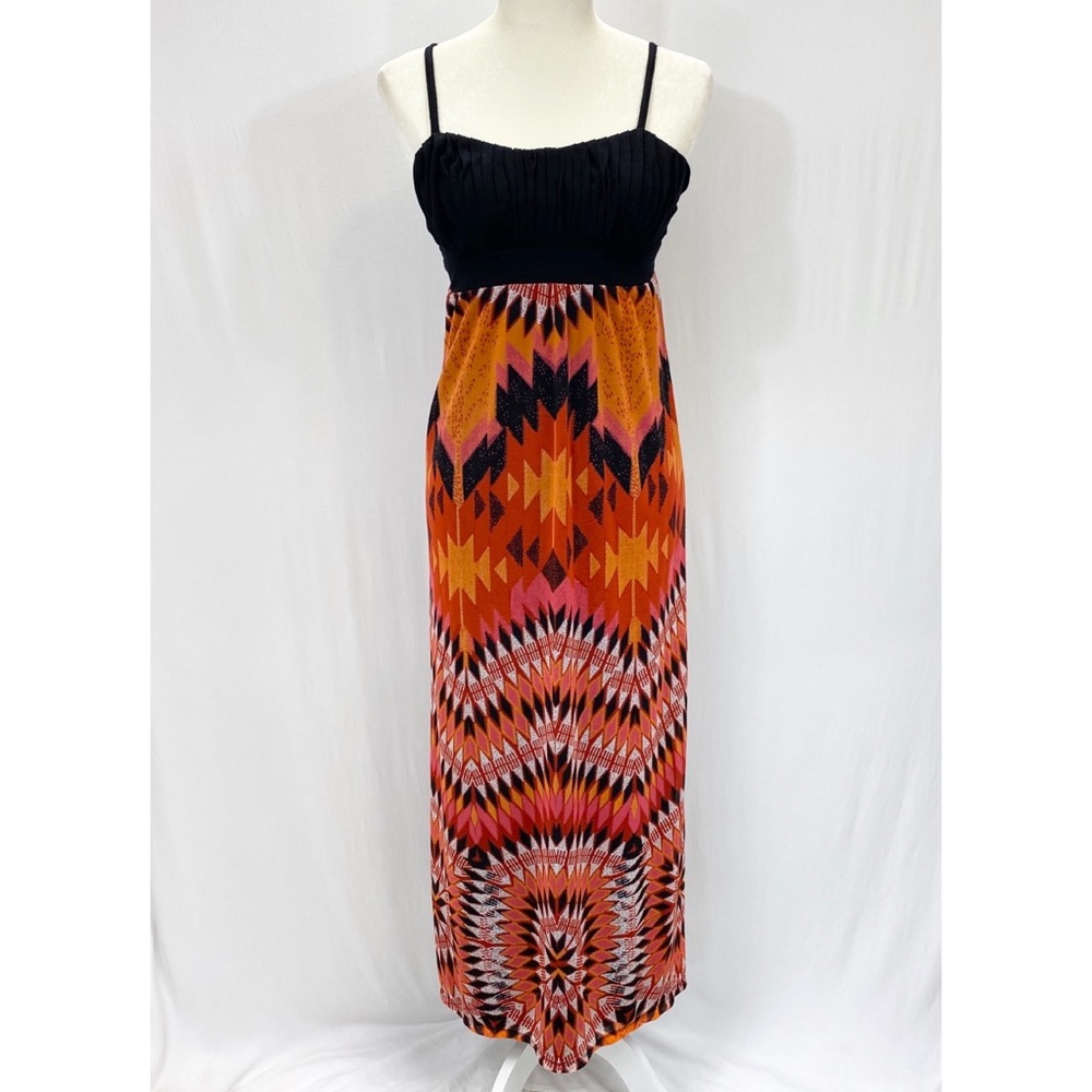 INC International Concepts orange and black petite maxi dress